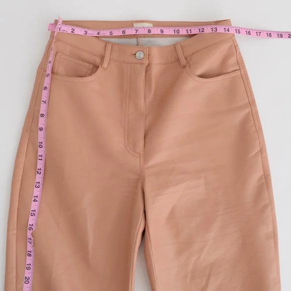Aritzia Wilfred The Melina Pant Terracotta  Vegan Leather Straight Leg 8 - Picture 5 of 13